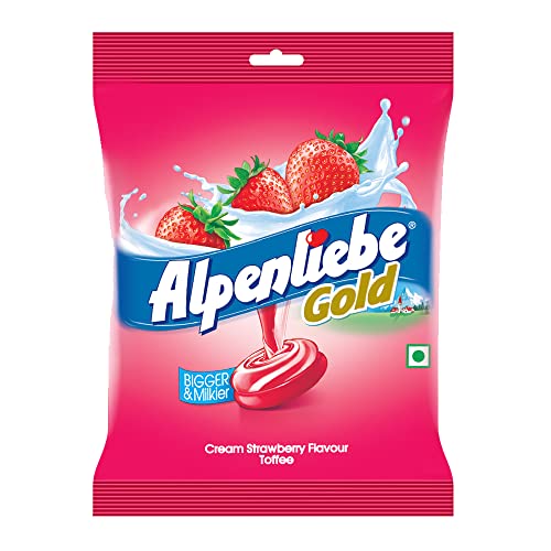 Image of Alpenliebe Gold, Cream Strawberry Candy Pouch, 90 Pc, 297 g