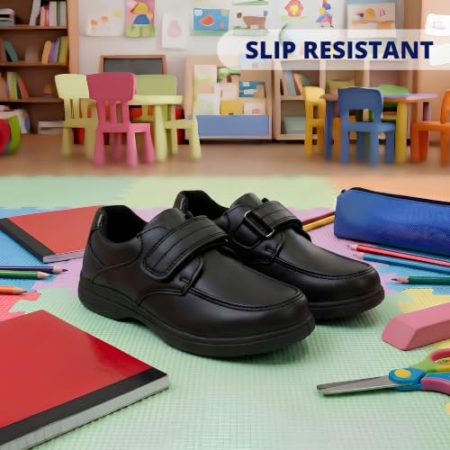 Image of French Toast Boys Dress Shoes Casual Strap Uniform School Shoes for Boy Sizes 5-10 Toddler / 11-12 Little Kid