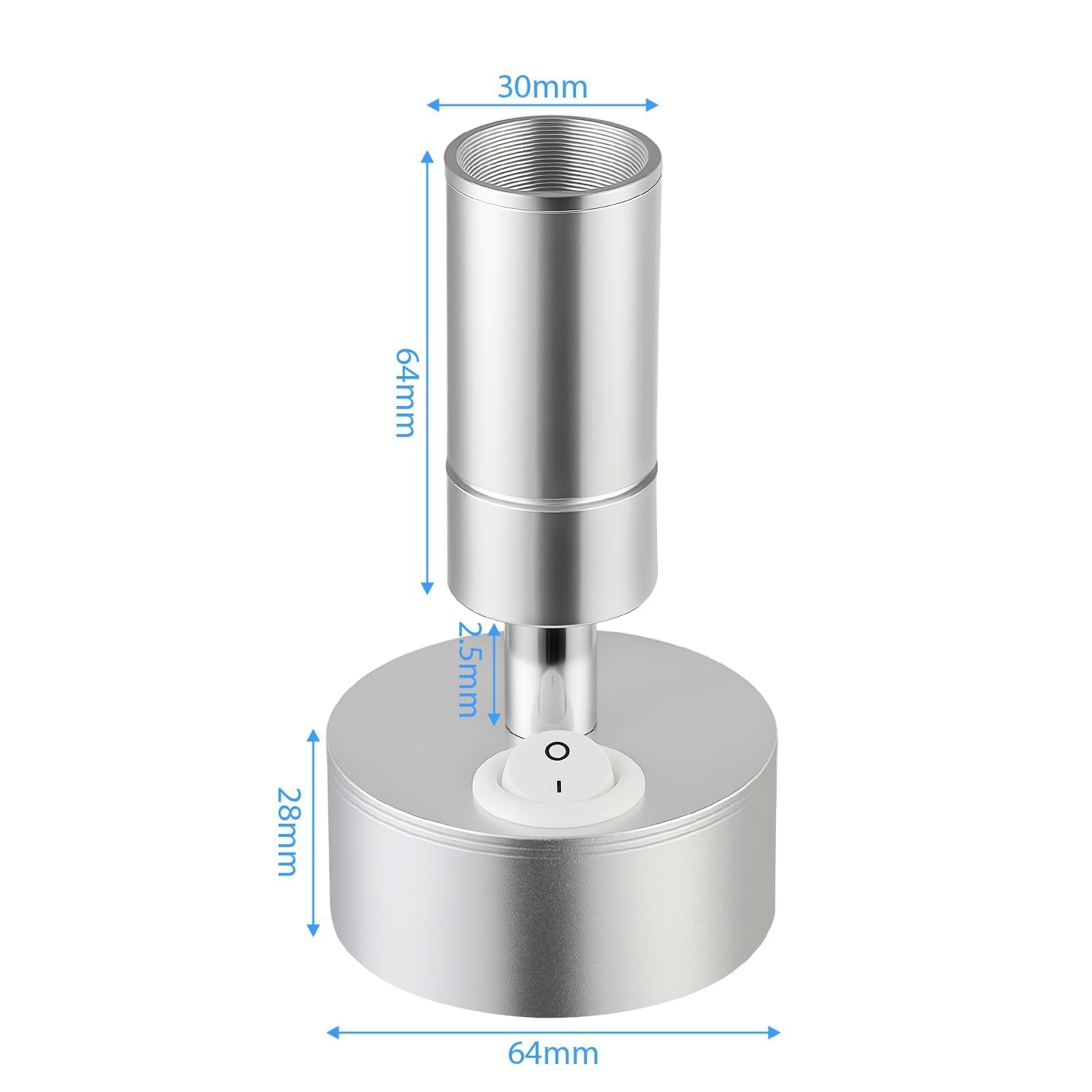 ERWEY 2 piezas LED luz de pared interior, lámpara de lectura de 3W blanco cálido 3000K cama giratoria iluminación de spots de con interruptor para dormitorio cuarto de baño pasillo, Plata