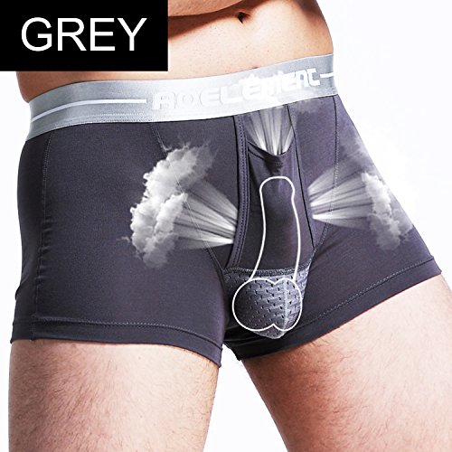 Ouruikia Men's Boxer Briefs Separate Pouch Modal Breathable Boxer Briefs Underwear with Functional Dual Fly3