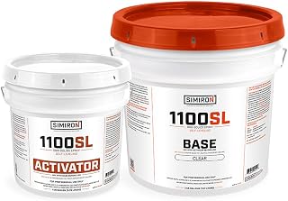 Simiron 1100SL 3 Gallon Epoxy Resin Kit - 100% Solids Self-Leveling Clear Coating for Floors, Garages, Countertops