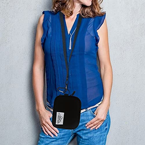 T.contact Lanyard Bag Coin Purse Wallet Keychain Zipper Documents Men Ladies Boys Girls Coin Purse Fabric Change Pouch (Black) #TOP5