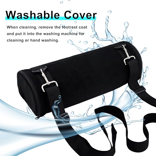 Image of Car Seat Foot Rest,Car Seat Foot Rest for Kids-Booster Seat Foot Rest-Convenient Car Accessories for Kids - Supportive Car Seat Leg Rest Pillow for Toddlers - Long Adjustable Strap (Black)