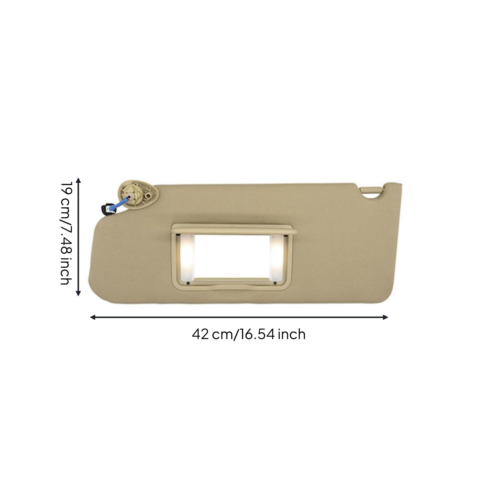 Protection Pare-Soleil Voiture avec Miroir Rabattable Anti-éblouiss Pare-Brise Lumière Solaire Construction Rembourrée Bord Arrondi Fixation, Style to 2, Beige