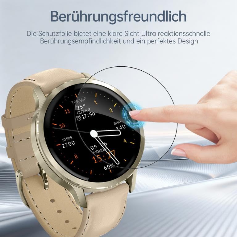 (4 Stück) Schutzfolie für Garmin Venu 4 45mm Displayschutz, Fingerabdruck-ID HD Displayfolie für Venu 4 Weich TPU Folie, Anti-Staub Screen Protector für Garmin Venu 4 Schutzglas - 2