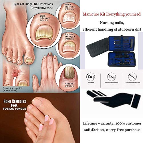 Professional Manicure Pedicure Set Nail Clipper -16 Piece Stainless Steel Heavy Duty Nail Care Aids -Fingernail Clippers,Toenail Clippers -Portable Travel & Grooming Kit Tools -Deluxe (Black&Blue) - Thumbnail 4