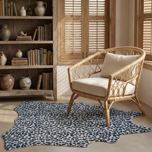 Tapete decorativo estampado de leopardo 2'7" x 3'11" miniatura 4