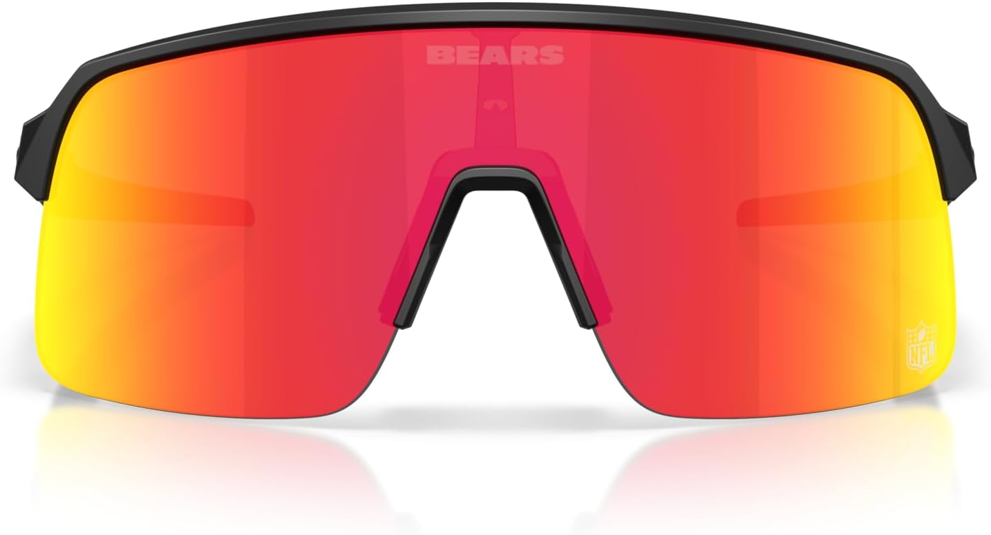 Oakley Mens OO9463 Sutro Lite NFL Collection Rectangular Sunglasses,Matte Black/Yellow Prizm Ruby,39mm