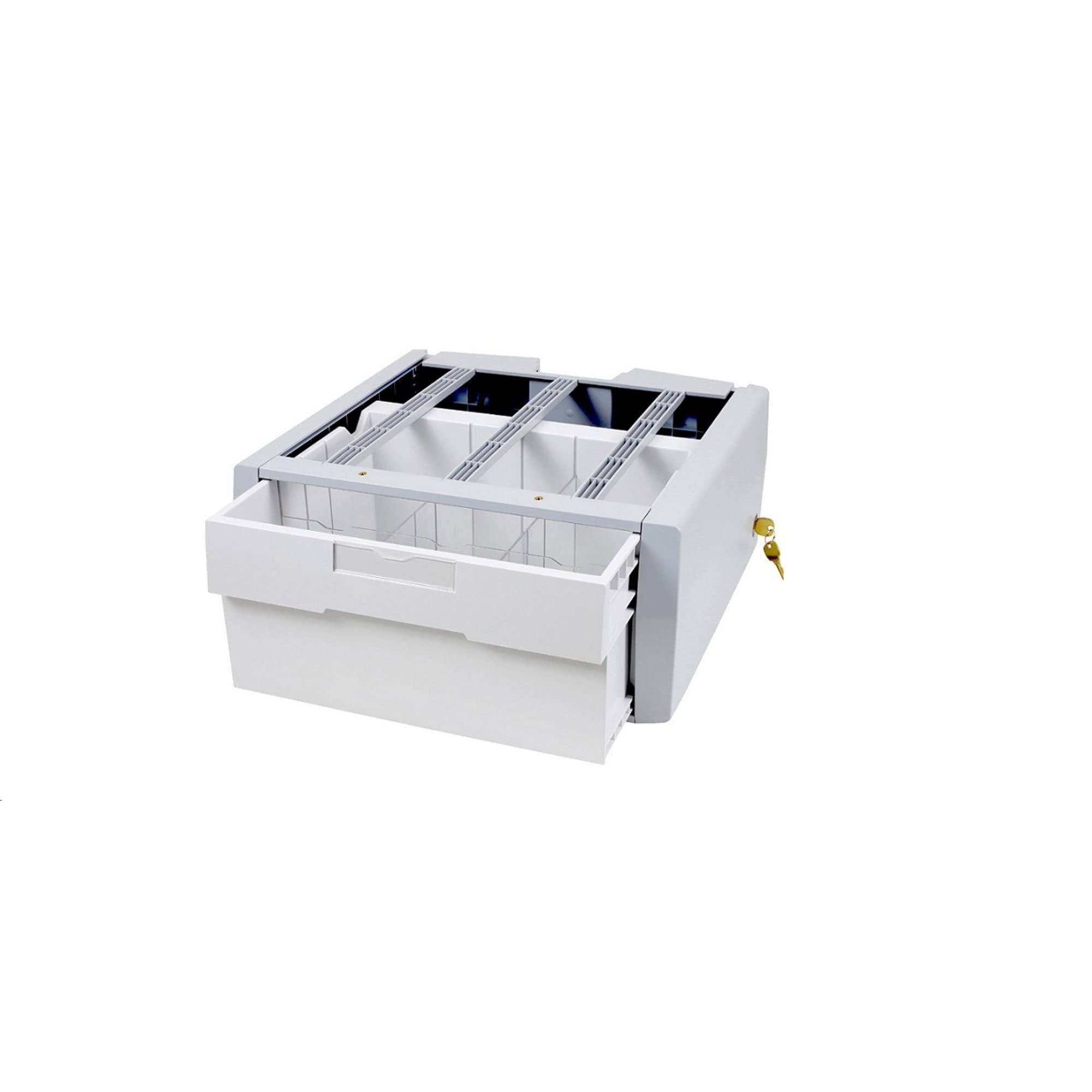 Ergotron StyleView - Cajón de Almacenamiento suplementario, Altura Individual, componente de Montaje (cajón Deslizante) para Carrito - con Cerradura - Gris, Blanco