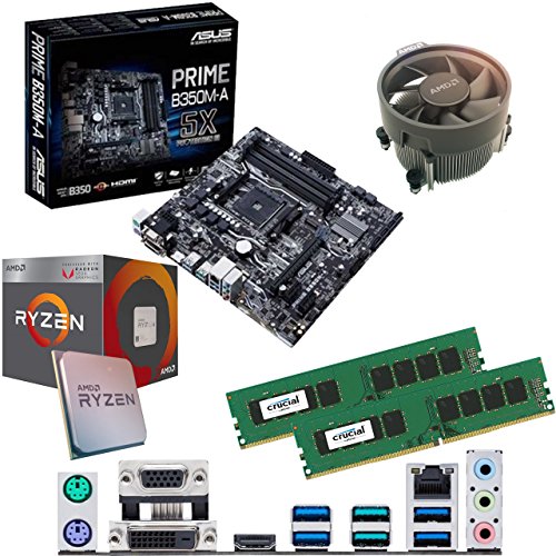 Components4All AMD Ryzen 5 2400G 3.6Ghz (Turbo 3.9Ghz) Quad Core Eight Thread CPU, ASUS Prime B350M-A Motherboard & 8GB 2133Mhz Crucial DDR4 RAM Pre-Built Bundle
