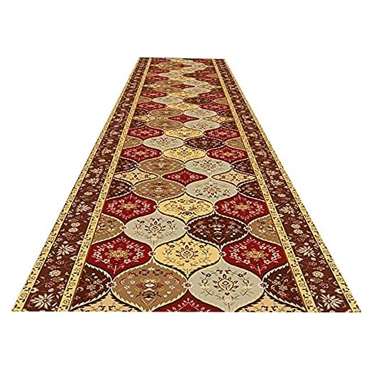 ANKYXIA Guld röd lång matta löparmattor gummimatta slitstark smutsstopp för hotell hall kök, 100 120 135 cm bred tillgänglig (storlek: 120 x 170 cm)