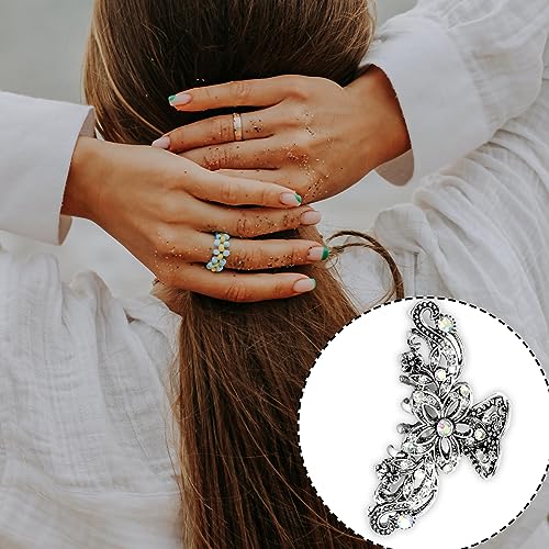 Rumyve 1 Piece Vintage Hair Claw - Sparkling Rhinestone Butterfly Hair Clip for Retro Women Girls, Wedding, Bride - Image 4