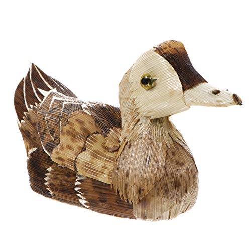 CLISPEED Estatueta de Pato de Madeira Bambu Natural Deixa Gansos Pato Escultura Colecionáveis ??Páss