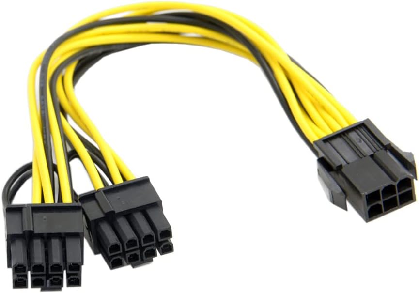 Chenyang PCI-E PCI Express ATX 6Pin Male to Dual 8Pin & 6Pin Female Video Card Extension Splitter Power Cable