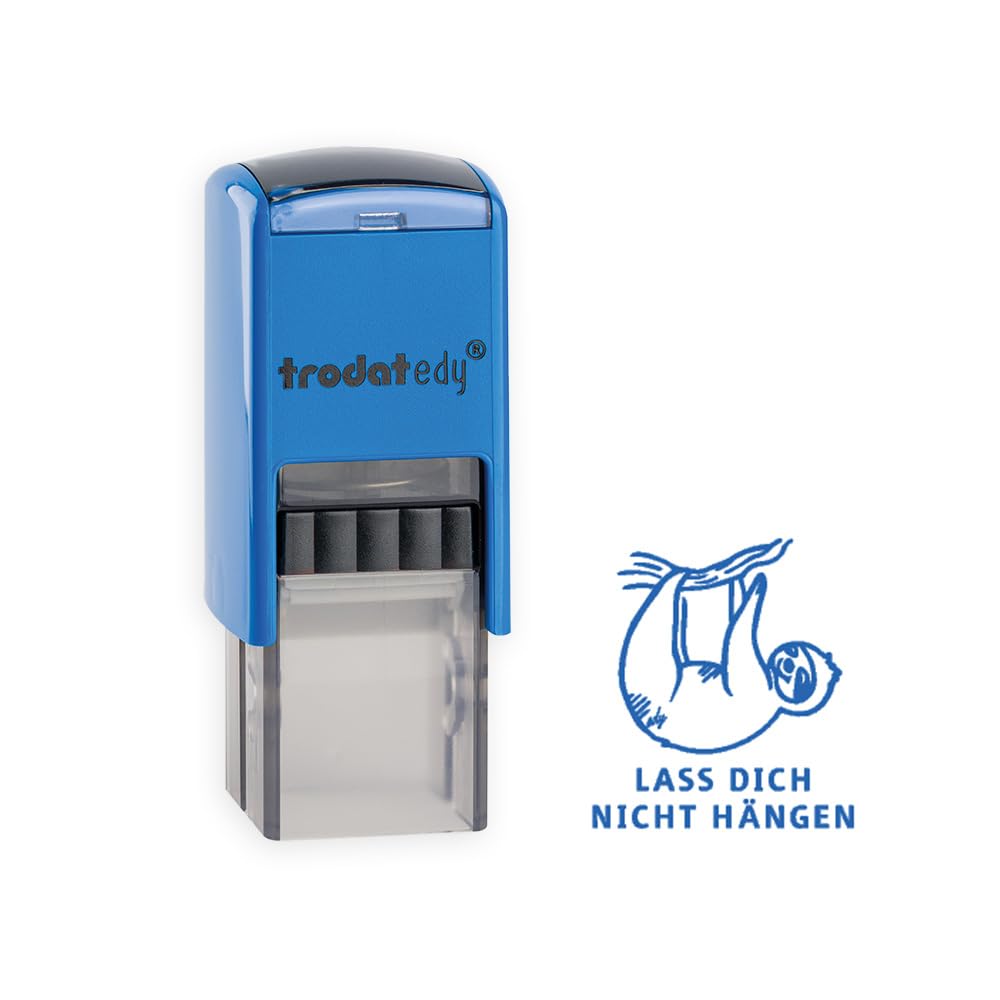 Motivation Stamp for Teachers in Primary School Trodat Edy - Lass Dich Nicht Hangen, 20 x 20 mm, Blue Print