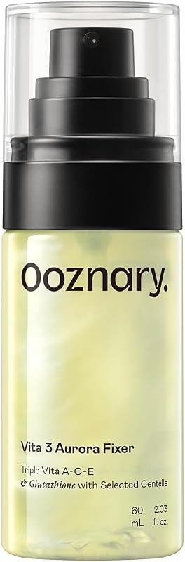 Bruma facial OOZNARY Vita 3 Aurora Fixer com vitaminas A, C e E e Centella tripla, 60 mL