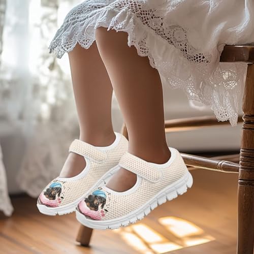 Binienty Kids Girls Mesh Mary Jane Sneakers Athletic Running Tennis Sport Shoes4