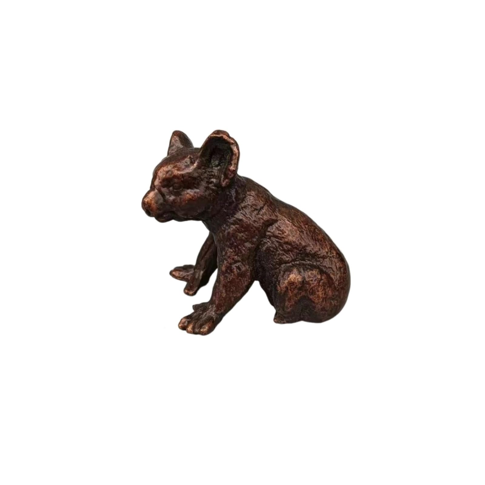 NGDFGR Black Handmade Creative Copper Realistic Teddy Bear Figurine, Brass Teddy Bear Statue Sculpture Office Home Study Desk Garden Bonsai Decoration