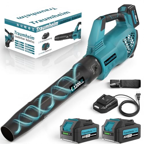 Traumheim Akku Laubbläser, 3-Gang Kabelloser Elektrischer...