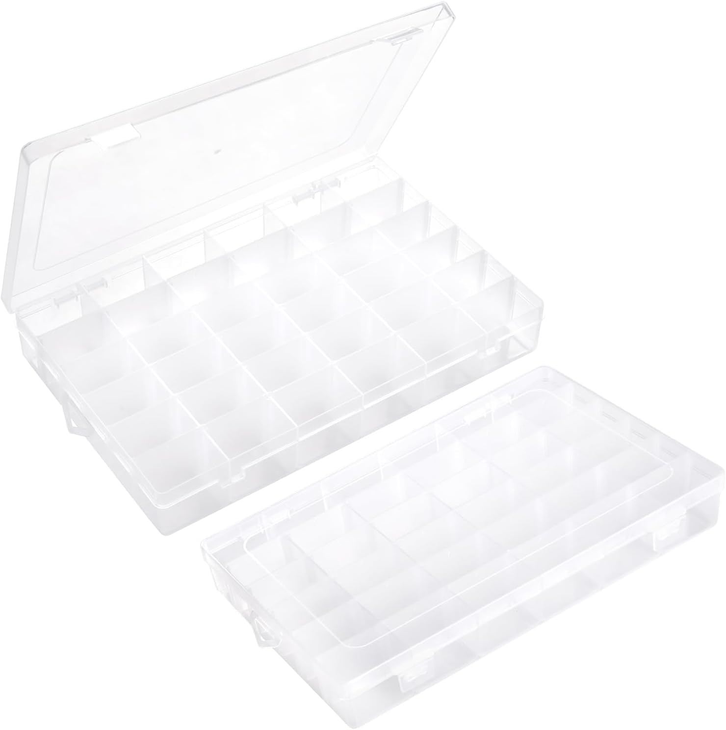 Caja de almacenamiento de plástico transparente visible, caja de almacenamiento rectangular, adecuada para cuentas, tornillos, accesorios, caja organizadora de arte, manualidades, joyas, aparejos de