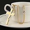 HZMAN Lord's Prayer Cross Necklace for Men Women Stainless Steel Retro Christian Cross Pendant Necklace Jewelry Gift (Gold) #4