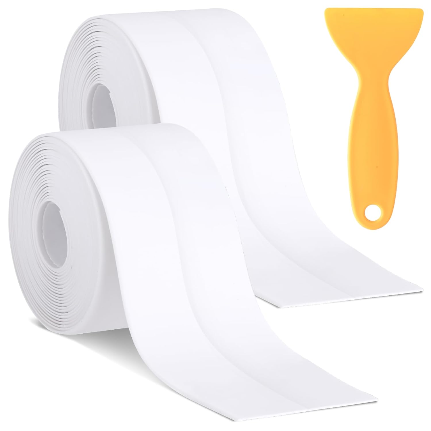 Abnaok 2 Rolls Bath Sealant Strip Self Adhesive, Bathroom Sealant