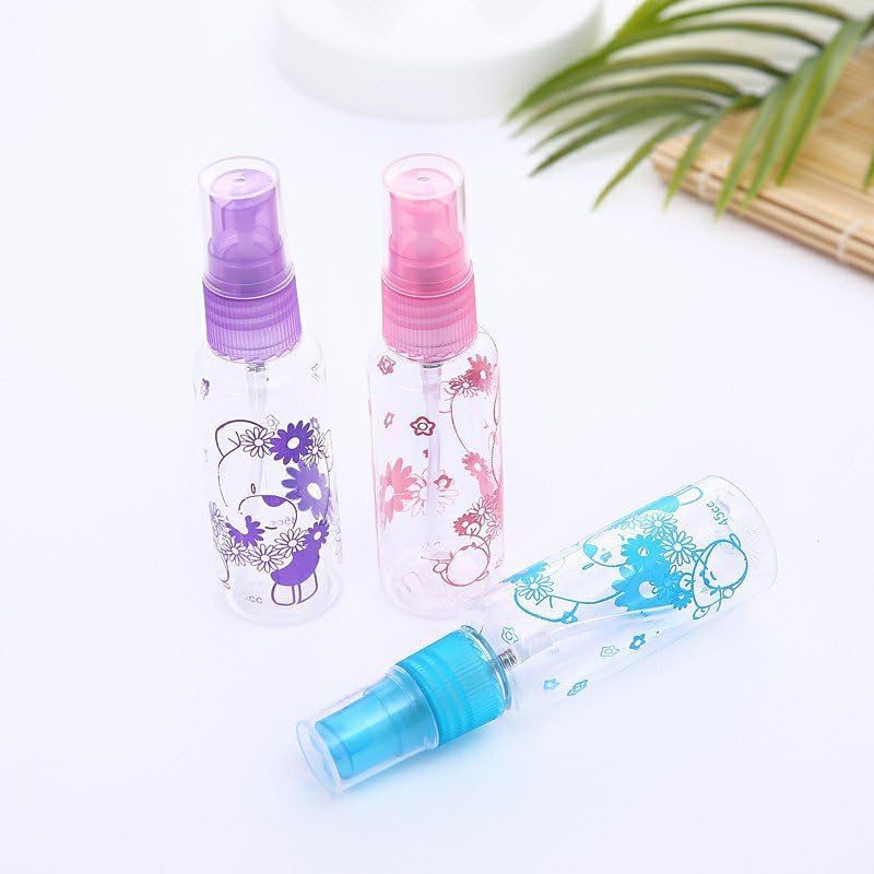 KIRA 100Ml Empty Cute Bear And Floral Refillable Fine Mist Sprayer Spray Bottle Atomizer With Ultra-Fine Mist Pump For Beauty, Outdoors, Travel Purposes (Blue)