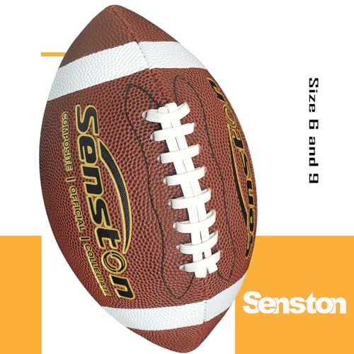 Image of Senston Football Official Size 9 / PVC Composite Leather High School Size Football with Pump