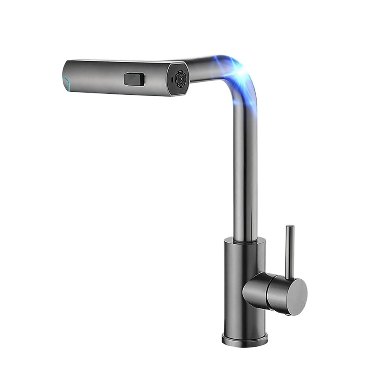 Ckafzmyjqbt Touch-Grey Touch On Kitchen Sink Faucets Of Pull Down Hot Cold Kitchen Sink Mixer Tap Stainless Steel Touch Waterfall Kitchen Faucet(Touch-Grey)