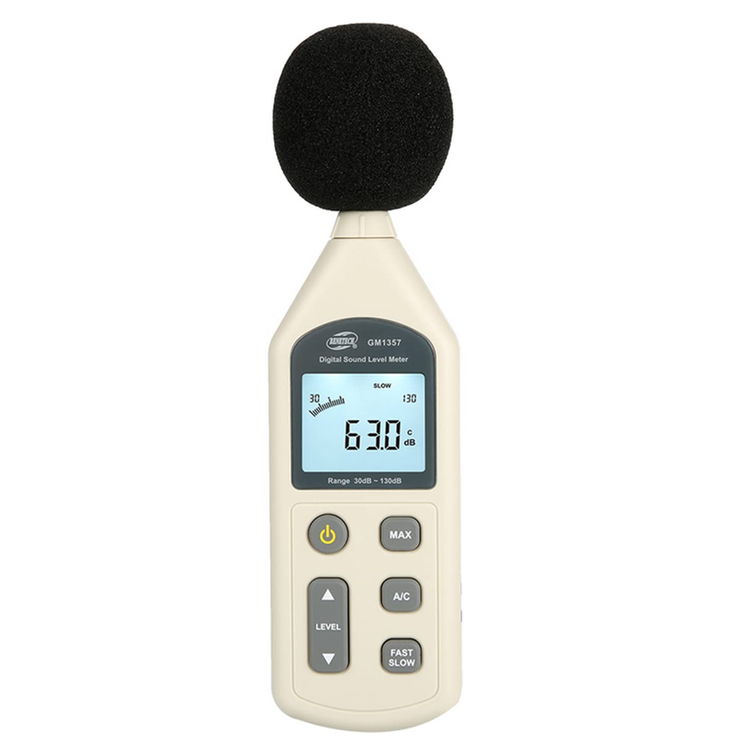 GM1357 Handy Digital Noise Meter 31.5Hz ~8.5KHz Sound Level Meter Noise Measuring Instrument 30-130dB 35-130dBC Measuring Range