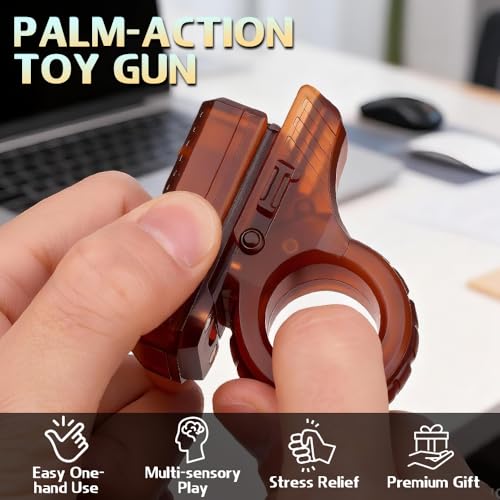 Image of 3D Fidget Slider Finger Ring Clicker EDC Toy Fingertip Textured Spinner Flip, Plastic Hand Roller Fidget Top Focus Sensory Stress Relief Toy, Gift for Stocking Stuffer Birthday, Brown