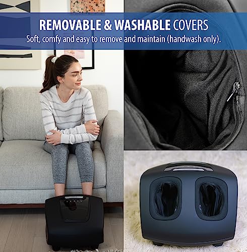 Zyllion Shiatsu Foot Massager With Heat - Deep Tissue Kneading Heated Rolling Foot Massage Machine For Plantar Fasciitis Foot Pain Relief, Fits Up To Size 13 Feet - Zma-21-Bk (Black) #TOP4