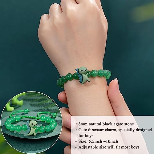 First Day of Preschool Pre K Bracelet Anxiety Mommy and Me Dinasour Son Bracelet from Mom Mother Bracelet Back to School Gifts2