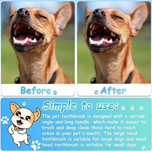 Image of Honeydak Dog Toothbrush Bulk Dual Headed Dental Brushes Dogs Tooth Brushing Kit Long Handle Pet Tooth Brush for Puppy Large Small Cats and Most Pets Teeth Cleaning Dental Supplies(70 Pcs,Green)