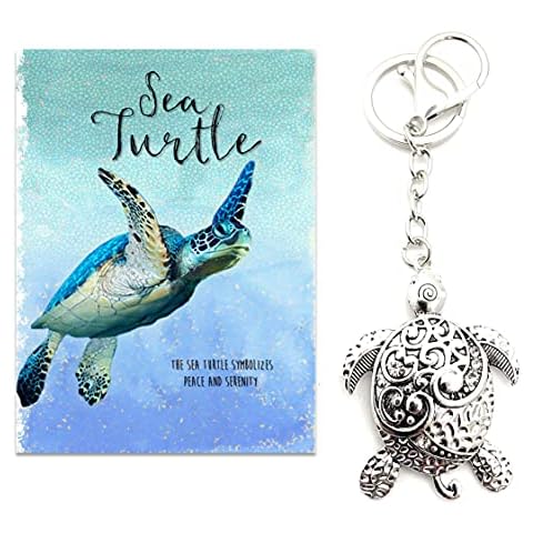 Smiling Wisdom - Sea Turtle - Animal Greeting Card with Serenity Peace Harmony Message and Keychain Gift Set - Woman - (Sea Turtle - Keychain) Cover
