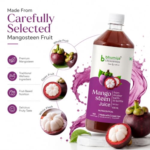 Image of Bhumija Lifesciences Mangosteen Juice - Antioxidant Rich Mangosteen Juice for Immunity Booster, Skin Brightening, Anti Aging & Digestive Support | Herbal Detox Health Drink (Pack of 2)