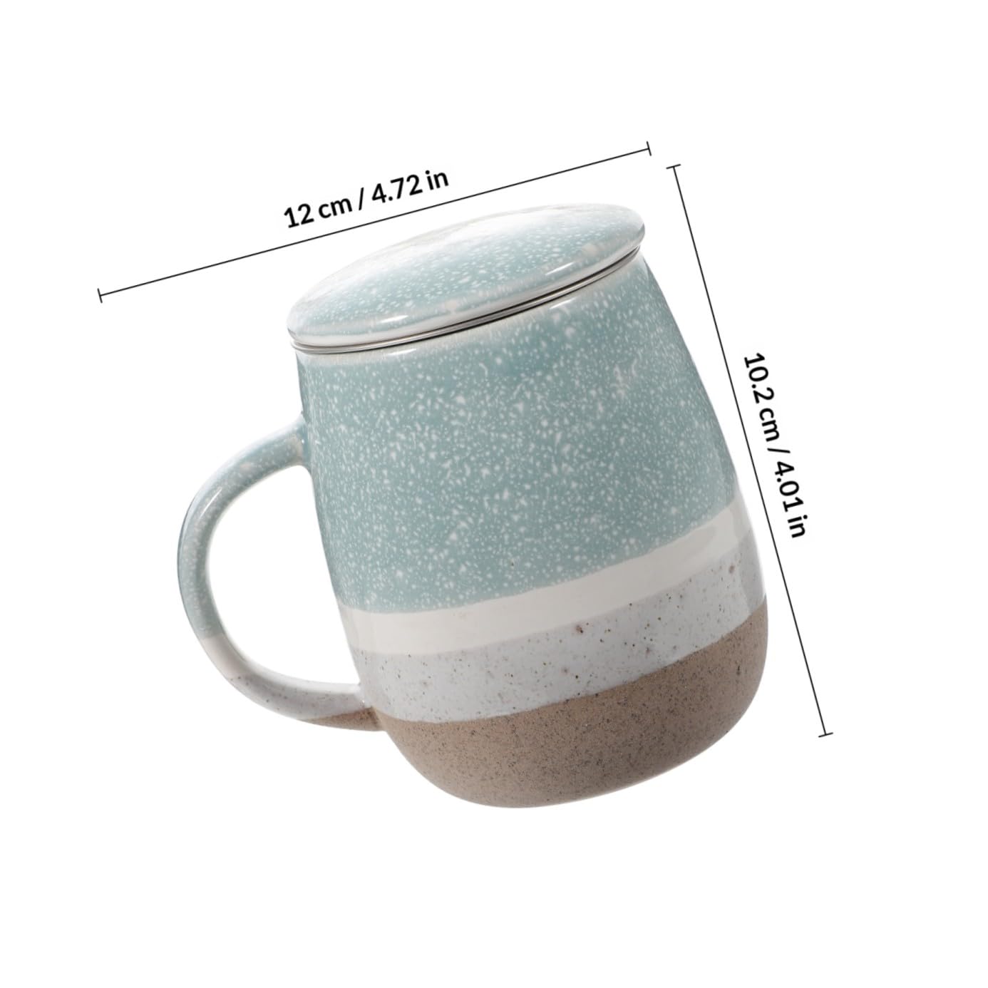VANZACK Keramik Kaffeebecher mit Sieb und Deckel 350ml Stabiler Trinkbecher für Zuhause Langlebige Handtasse mit Großem Fassungsvermögen für Tee und Kaffee