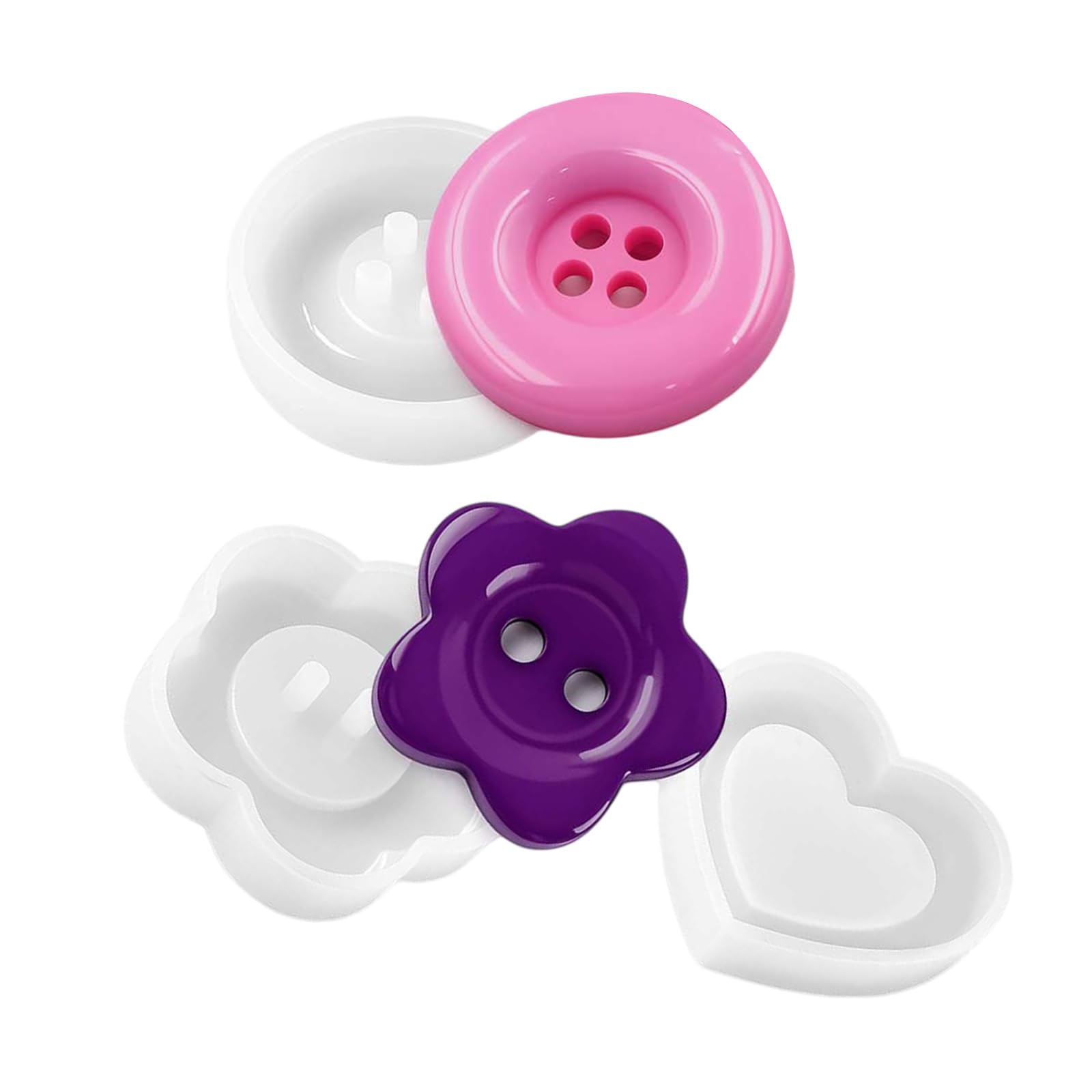 Kangnice Set with Elegant Heart and Petal Pattern for Creative Projects Jewelry Making