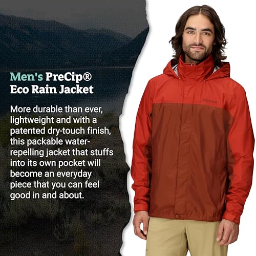 Image of MARMOT Men's Precip Eco Waterproof Rain Jacket - 100% Recycled, Breathable, Lightweight, Packable Raincoat