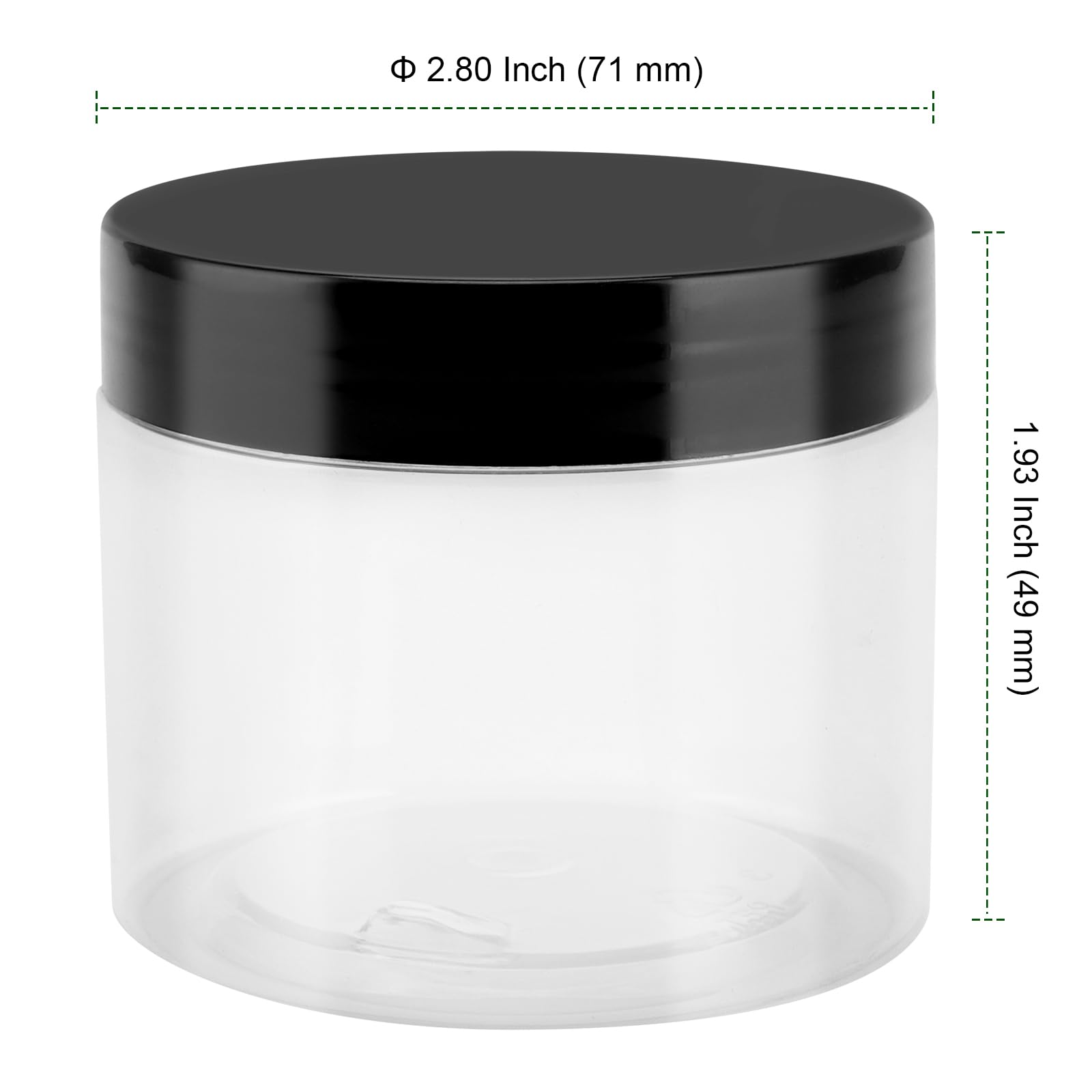 PINGEUI 36 Pack 120ml Small Round Plastic Jars, Wide Mouth Storage Jars with Black Lids - Image 2