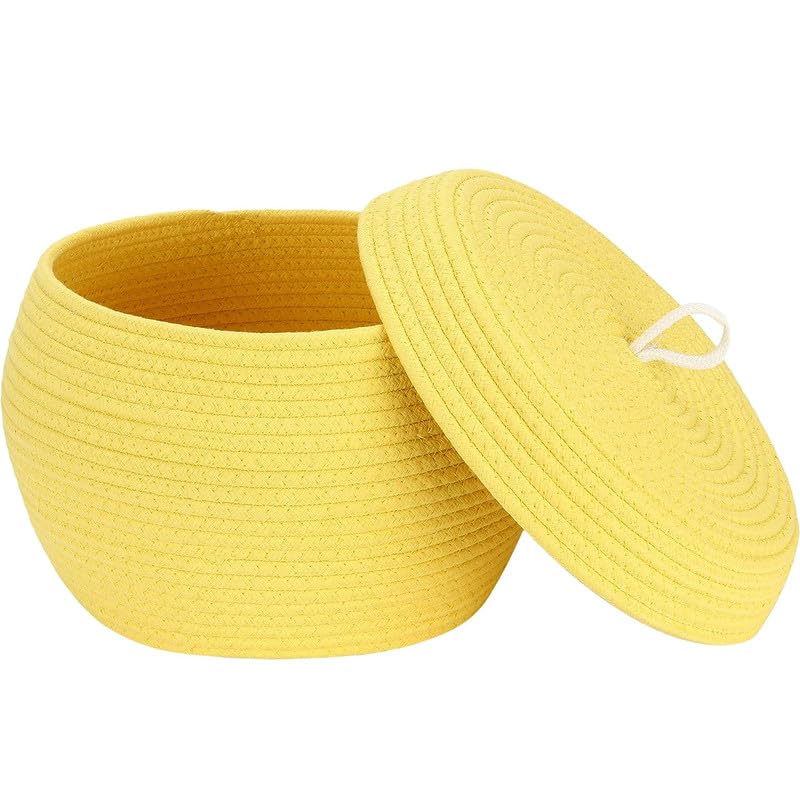 See full amazon price history chart for FIASCO Round Cotton Rope Storage Basket with Lid, Decorative Woven Storage Bin, Pot, Caddy, Organizer, Container for Snacks, Towels, Plants, 10 x 7.5 Inches YELLOW FIASCO Round Cotton Rope Storage Basket with Lid, Decorative Woven Storage Bin, Pot, Caddy, Organizer, Container for Snacks, Towels, Plants, 10 x 7.5 Inches YELLOW (B0CGXRKNZB) Amazon Price History, Amazon Price Tracker