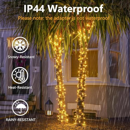 115FT-300LED-Warm-White-Christmas-String-Fairy-Lights-IndoorOutdoor-Waterproof-with-8-Modes-Clear-Wire-Plug-in-Twinkle-Light-for-Outside-Garden-Bedroom-Christmas-Tree-Decorations 115FT 300LED Warm White Christmas String Fairy Lights IndoorOutdoor Waterproof with 8 Modes Clear Wire Plug in Twinkle Light for Outside Garden Bedroom Christmas Tree Decorations