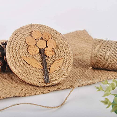 Image of ecofynd 50 Meters Natural Jute Rope | Woven String Wrapping Cord to Use Around The House and Garden | Best Thread Material for Craft Projects, DIY Crafts(2mm)