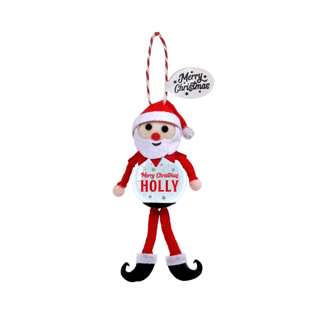 Personalised Snowglobe tree decoration (Holly)