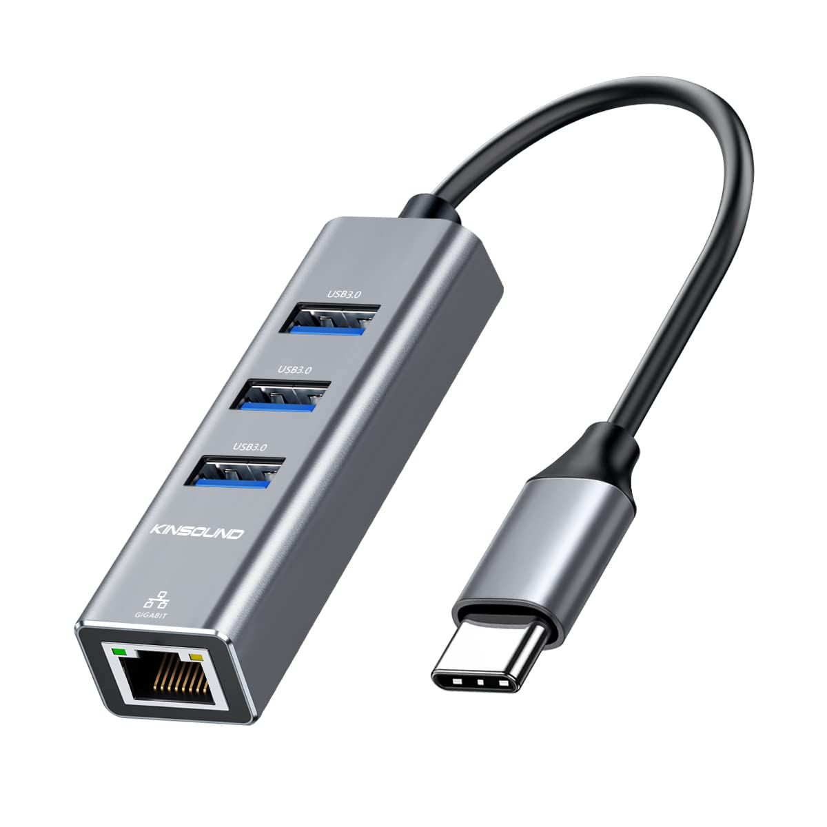 Kinsound USB Type C to Ethernet Adapter, 4-in-1 RJ45 USB Type C Hub with Gigabit LAN Network Adapter for MacBook Pro 2020/2019/2018, MacBook Air, Dell XPS, Chromebook (B0BYJP2TB7) Amazon Price History, Amazon Price Tracker