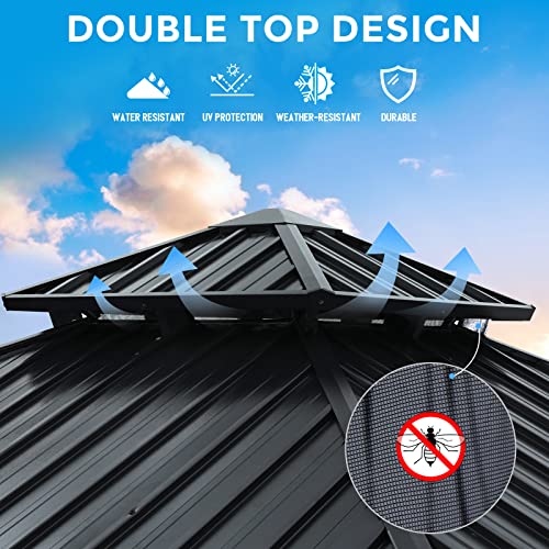 Abccanopy DOUBLE HARDTOP GAZEBO 12X12 GRAY-VC Hardtop Gazebo 12X12 thumb #4