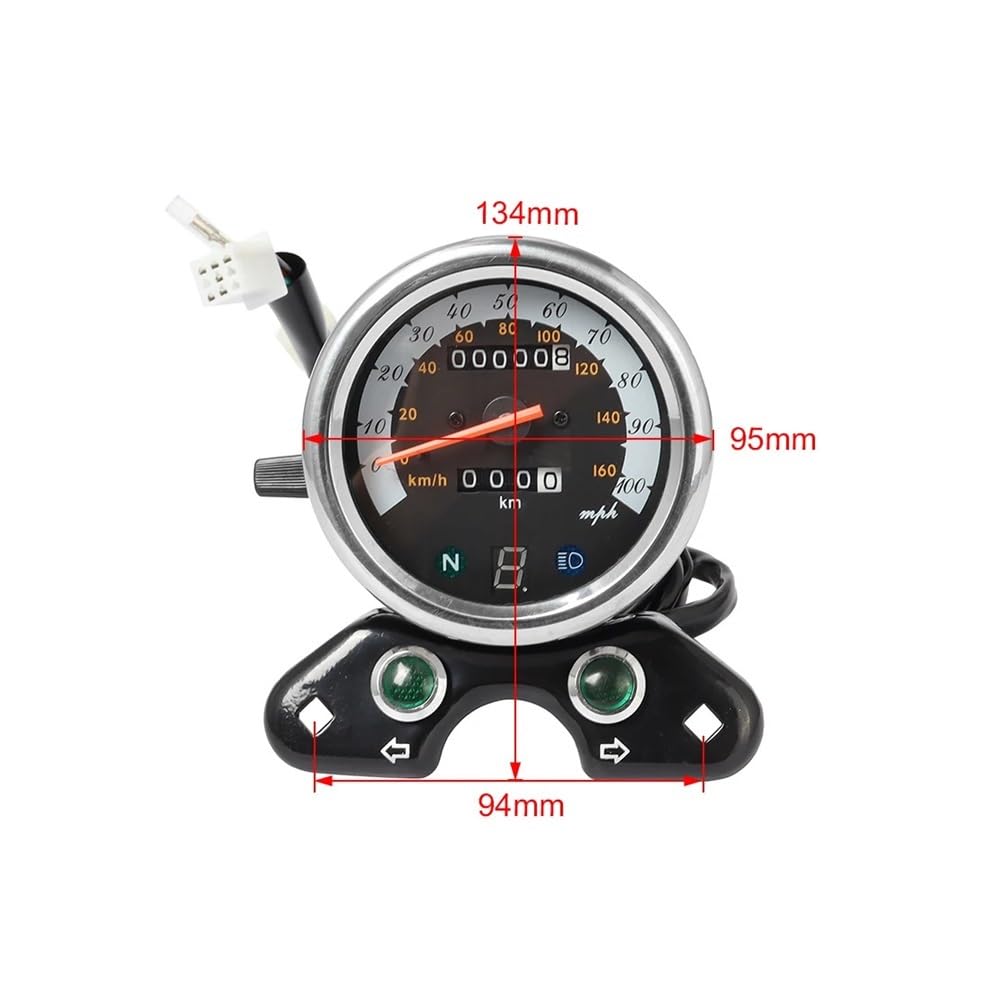 Compteur Moto Pour Moto DC 12 V, De, Tachymètre, Double