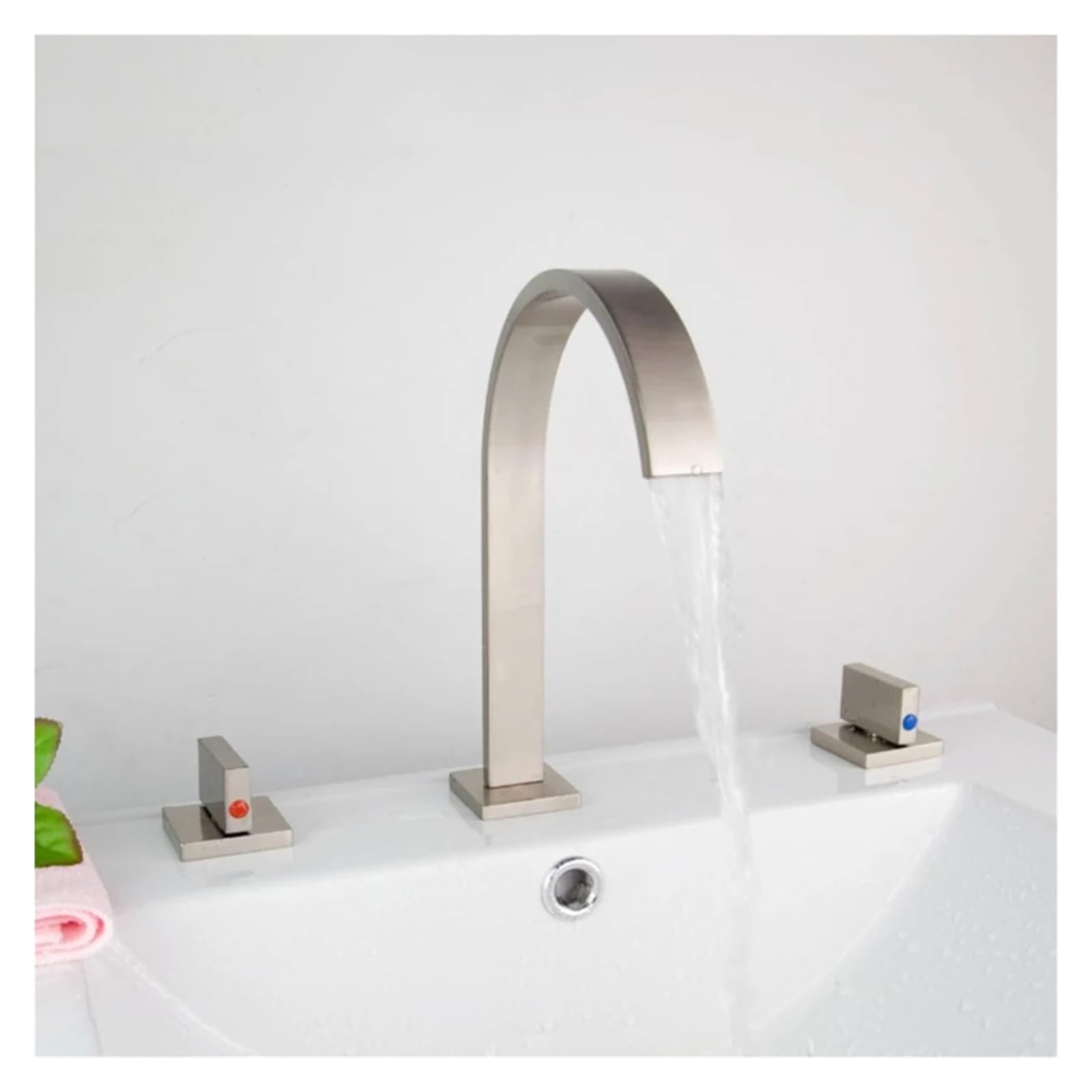 Grifo de baño Pulido Dorado de 3 Piezas, Grifo de Lavabo montado en la Cubierta, Grifo de bañera, Grifo Mezclador de Agua Caliente y fría, Grifo de Fregadero de Cocina