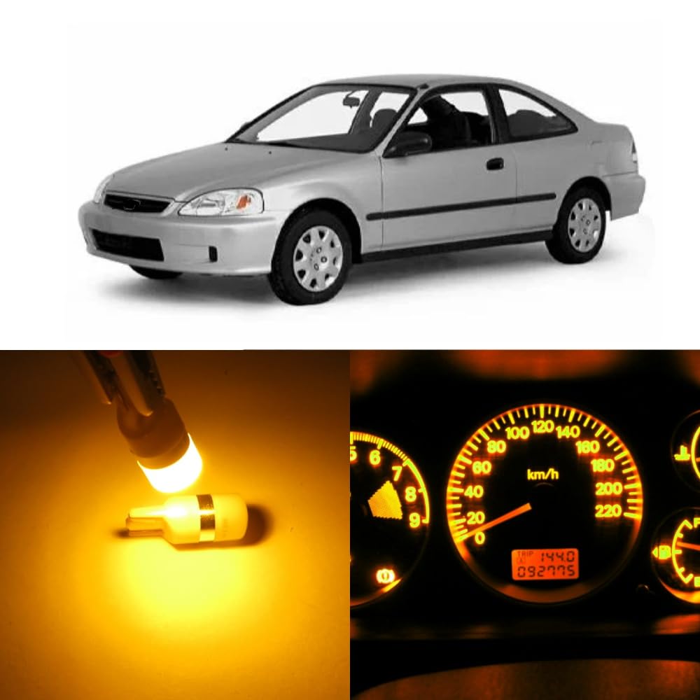 White SMD LED Bulb Kit For 88-91 Honda Civic 4th Gen Dash Cluster Gauges