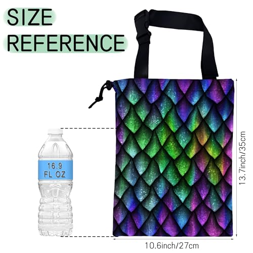 Image of Dragon Scales Car Trash Bag,Hanging Drawstring Car Garbage Bag,Waterproof Canvas Car Back Seat Organizer with Adjustable Buckle,for Vehicles,SUVs,Camping,Road Trips